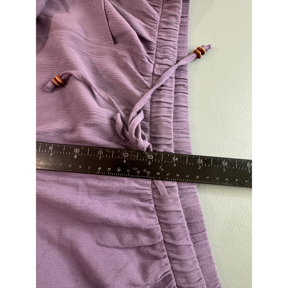Torrid Pants Women 2 Purple Wide Leg Cargo Pocket Drawstring Textured Gaucho - Picture 6 of 9